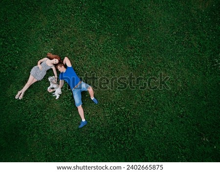 Similar – Image, Stock Photo Dog from above boyfriend