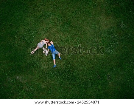 Similar – Image, Stock Photo Dog from above boyfriend