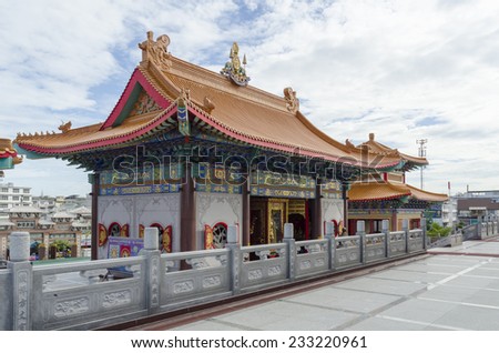 Chinese buddhist temple , olden oriental architecture