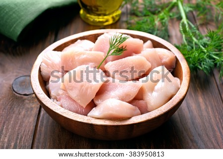 Similar – Image, Stock Photo Bowl of cut chicken broccoli macaroni and cheese