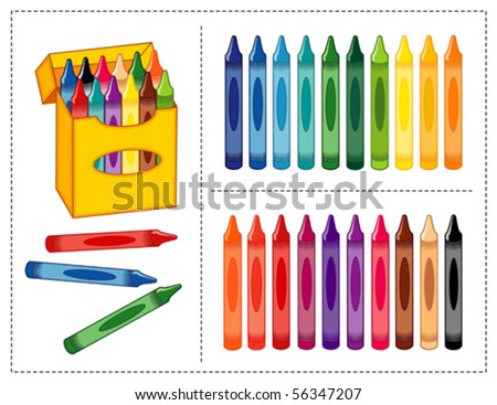 A box of crayons vector illustration cartoon isolated on white