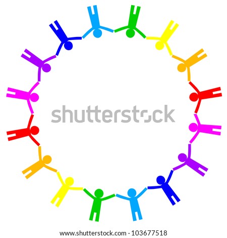 Vector Colorful Icon Of People In Circle - 103677518 : Shutterstock