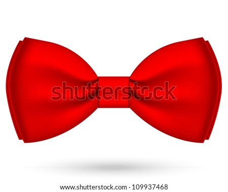 Vector illustration of red bow-tie