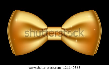 Vector illustration of shiny gold bow