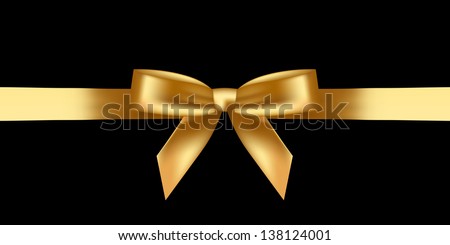 Vector illustration of shiny gold bow