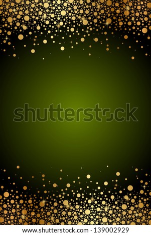 Green frame with gold confetti