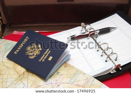 passport and briefcase