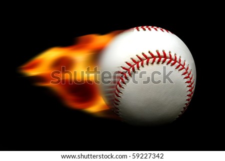 baseball with flames