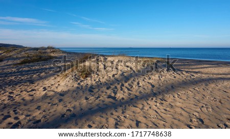 Similar – Image, Stock Photo Deserted beach in Warnemünde