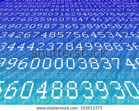 blue gradient background and white digits