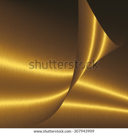 gold abstract shapes folded sheets of smooth metal