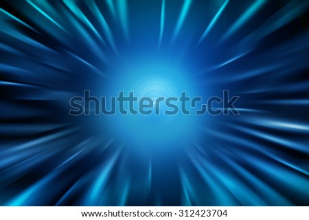 blue abstract background smooth rays of light and circle of light in the center