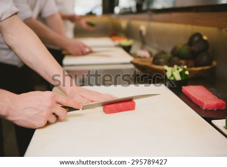 fresh raw sashimi, japanese couisine. Shallow dof