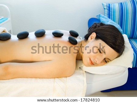 beauty-salon serie. Woman gets a massage.
