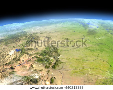 Central USA from Earth's orbit in space. 3D illustration with detailed planet surface. Elements of this image furnished by NASA. Zdjęcia stock © 
