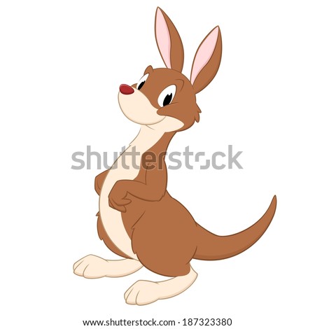 Cartoon Kangaroo. Isolated Object For Design Element Stock Vector 