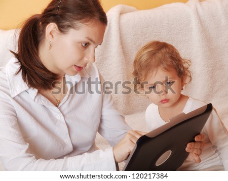 working mother with her child