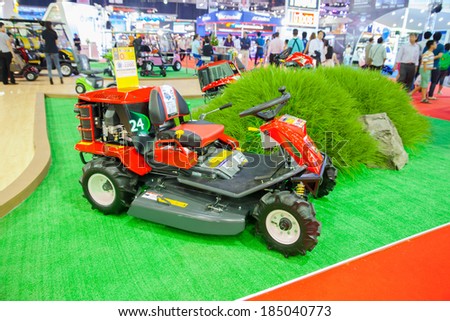 BANGKOK - MARCH 26 : Lawn tractor on display at The 35th Bangkok International Motor Show 2014 on March 26, 2014 in Bangkok, Thailand.