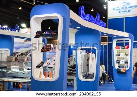 BANGKOK - JUNE 28 :Embroidery product show in Textile Industry at  Garment Manufacturers Sourcing 2014 on June 28,2014 in BITEC ,Bangkok,  Thailand.
