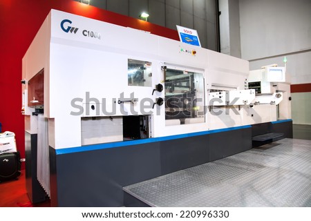 BANGKOK - SEPTEMBER 27 :Industrial printing  machines display at GASMA PRINT 2014 on Sep  27,2014 in BITEC ,Bangkok, Thailand.