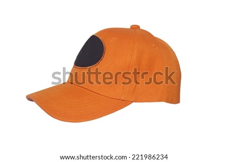 New Orange Baseball Cap isolated on white  background