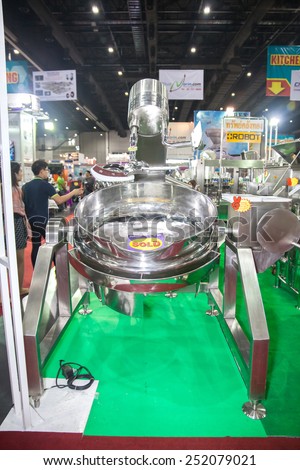 BANGKOK ,THAILAND - FEBRUARY 7: Meat cutter  machine at  THAILAND Industrial Fair 2015 And Food Pack Asia 2015 on  February 7, 2015 in Bangkok, Thailand.