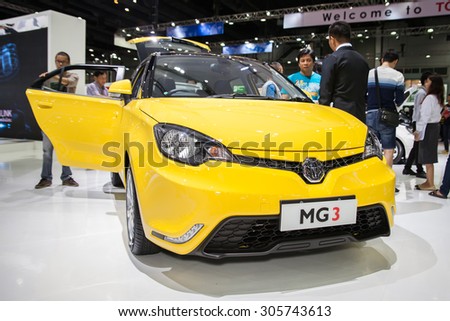BANGKOK - AUGUST 1 :MG 3 sport car at Big Motor Sale 2015 on Aug  1,2015 in BITEC ,Bangkok, Thailand.