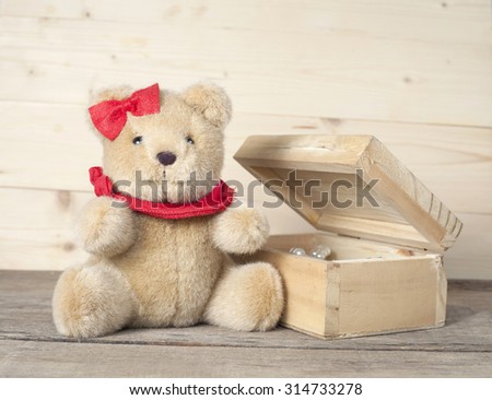 cute teddy bear in gift box