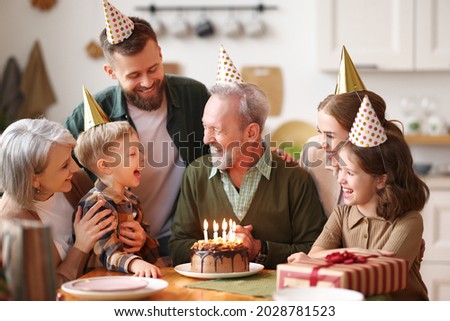 Similar – Image, Stock Photo Grandpa and grandchildren