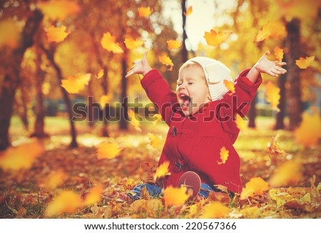 Similar – Image, Stock Photo Toddler in autumn outside in nature