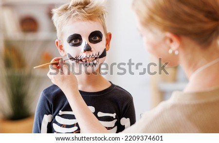 Image, Stock Photo Cheerful woman preparing paint during renovation