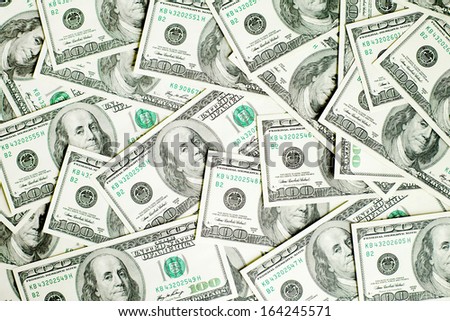 Background with money american hundred dollar bills