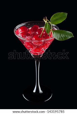 Cherries in a martini glass
