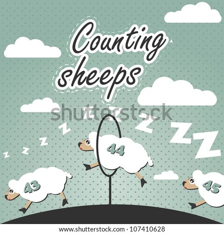 Counting Sheep Stock Vector Illustration 107410628 : Shutterstock