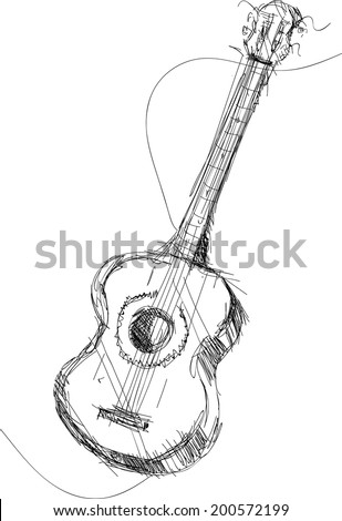 Vector Sketch Classic Guitar - 200572199 : Shutterstock