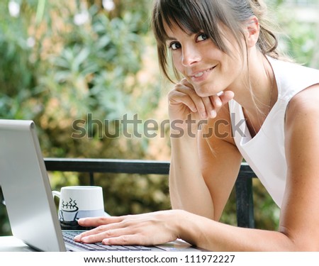 homely web work at laptop
