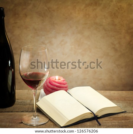 relax with wine glass and novel book