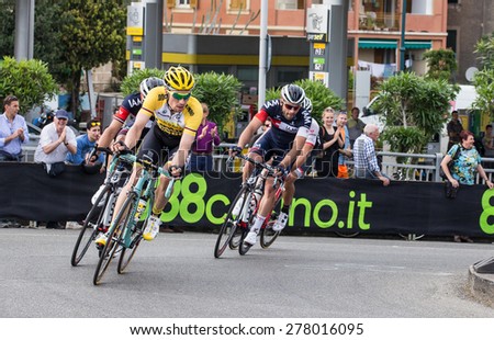 CHIAVARI, ITALY - MAY 11: Moreno Hofland  Lotto jumbo crew cyclist during the third stage of 