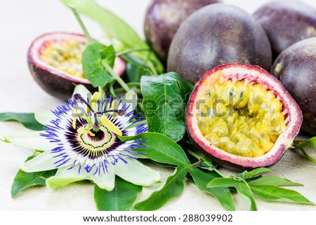 passion fruit and its flower