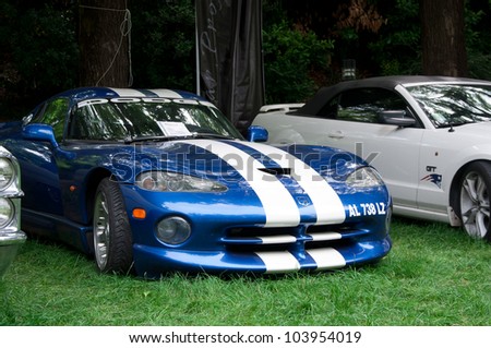 BRESCIA,ITALY - MAY,27: A 1997 built Dodge Viper GTS on the exhibition of cars on AICS (Italian Association of Culture and Sports) 3 ^ RIEDIZIONE XXMIGLIA,  May 27, 2012 in Brescia, Italy
