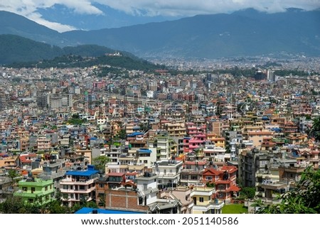 Views of Kathmandu from Kirtipur, Nepal. 商業照片 © 