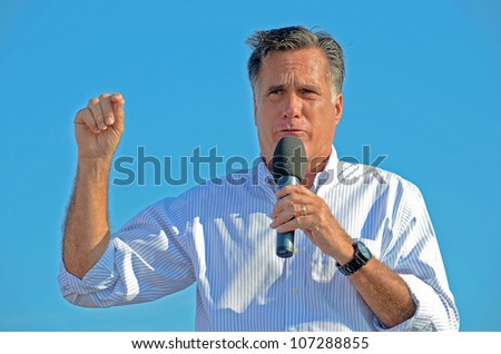 HOLLAND, MICHIGAN - JUNE 19: Mitt Romney campaign rally at Holland State Park, June 19, 2012 in Holland, Michigan