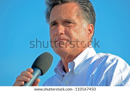 HOLLAND, MICHIGAN - JUNE 19, 2012: Mitt Romney campaign rally at Holland State Park, June 19, 2012 in Holland, Michigan