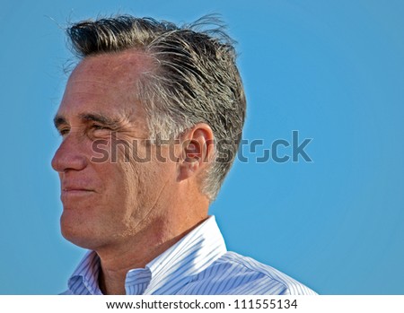 HOLLAND, MICHIGAN - JUNE 19: GOP presidential candidate Mitt Romney appears at a campaign rally at Holland State Park, June 19, 2012 in Holland, Michigan.