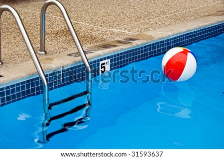 beach ball in pool