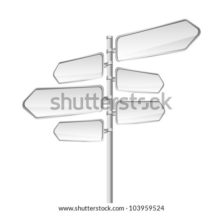 blank road sign isolated over white background. vector