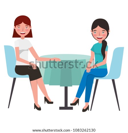 women talking in the dinningroom
