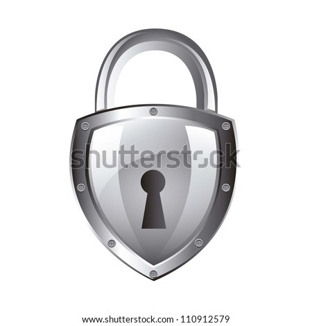silver padlock isolated over white background. vector illustration