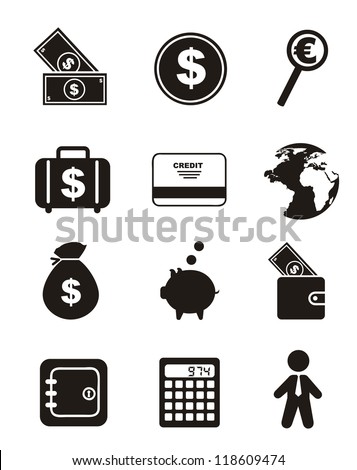 money icons over white background. vector illustration
