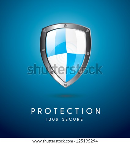 Protection icon over blue background vector illustration